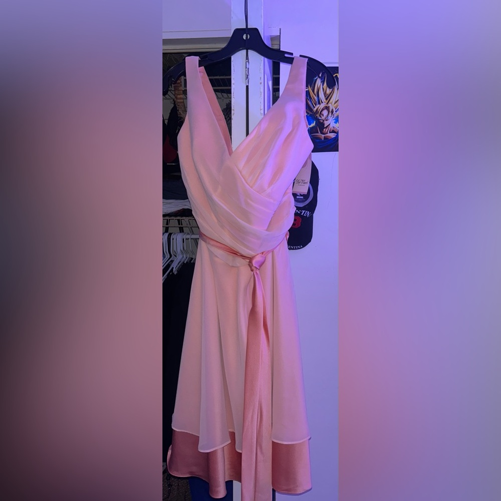 Chic Pink Dress with Satin Tie 5 Bridesmaids dresses or for any special occasion